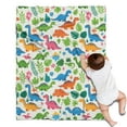 thumbnail image 1 of White Cartoon Dinosaurs Jungle Pattern Blanket,Comfortable Soft Flannel Throw Blanket,All Season,Warm Lightweight Blankets for Sofa Bed Couch Living Room Chair,30"x40", 1 of 4