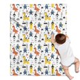 thumbnail image 1 of White Cartoon Dinosaurs Knights Pattern Blanket,Comfortable Soft Flannel Throw Blanket,All Season,Warm Lightweight Blankets for Sofa Bed Couch Living Room Chair,30"x40", 1 of 4