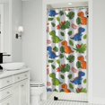 thumbnail image 1 of White Cartoon Dinosaurs Leaves Pattern Shower Curtain 36"x72" ,Bathroom Decorative Shower Curtains Set with 12 Hooks,Modern Waterproof Washable Shower Curtain, 1 of 6
