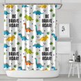 thumbnail image 1 of White Cartoon Dinosaurs Motivational Pattern Shower Curtain 72"x84" ,Bathroom Decorative Shower Curtains Set with 12 Hooks,Modern Waterproof Washable Shower Curtain, 1 of 6