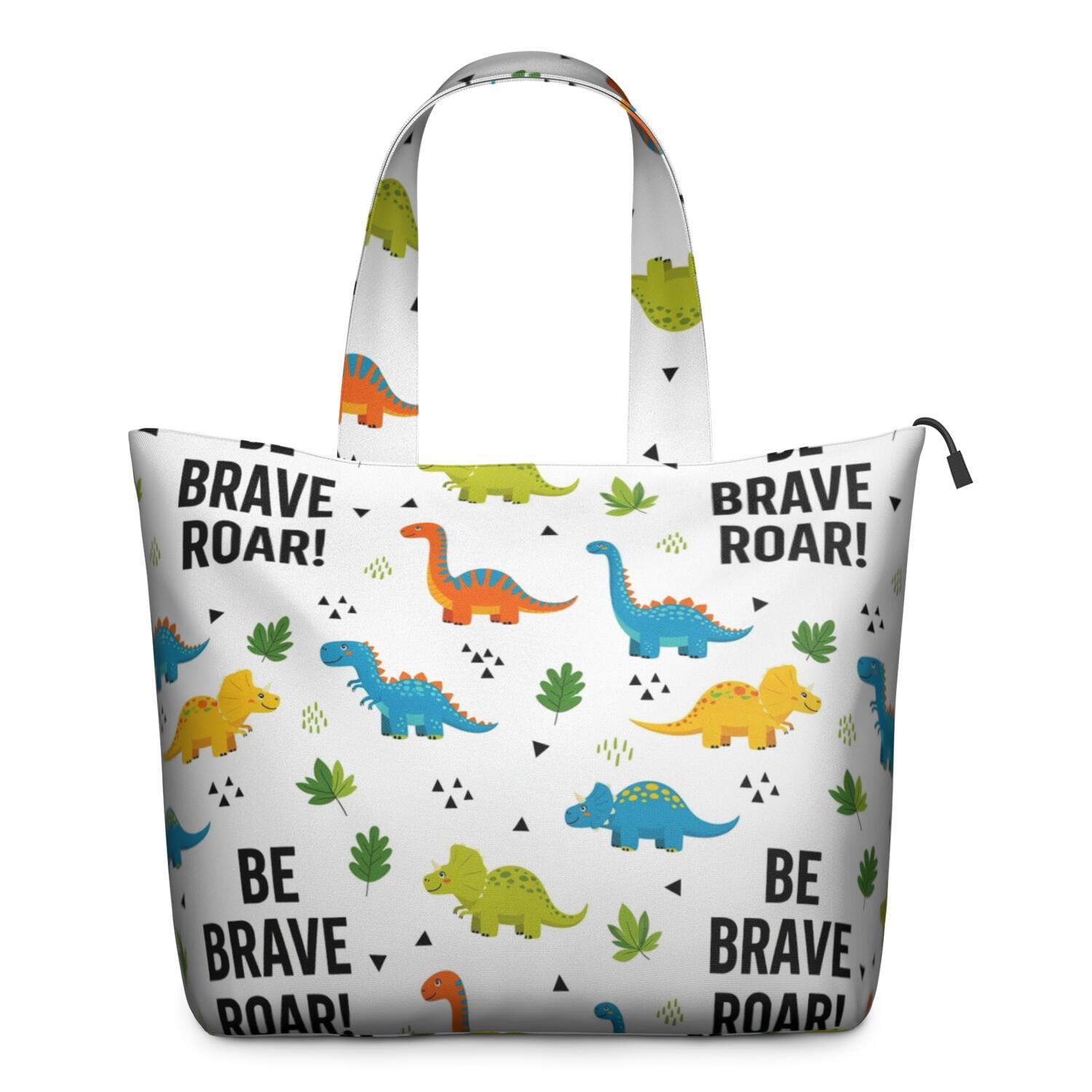 White Cartoon Dinosaurs Motivational Pattern Travel Tote Bags for Women Carry On,Large Weekender Bags for Women Travel,Multi Functional Duffle Bag for Work,Shopping,Sports