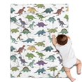 thumbnail image 1 of White Cartoon Dinosaurs Names Pattern Blanket,Comfortable Soft Flannel Throw Blanket,All Season,Warm Lightweight Blankets for Sofa Bed Couch Living Room Chair,30"x40", 1 of 4