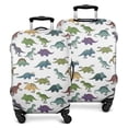 thumbnail image 1 of White Cartoon Dinosaurs Names Pattern Luggage Cover Fashion Suitcase Cover Baggage Covers Fit 25-28 Inch Luggage (Go Travel), 1 of 5