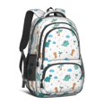 thumbnail image 1 of White Cartoon Dinosaurs Palm Trees Pattern Cute School Backpack Bag with Padded Back and Adjustable Shoulder Straps 16.9 X 12.6 X 5.9 Inches, 1 of 5