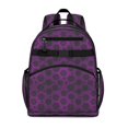 thumbnail image 1 of Purple Gothic Floral Pattern Backpack for School,Cute School Bag,Schoolbag with Adjustable Shoulder Straps & Padded Back,15.25"x11.5"x5.25", 1 of 5