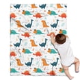 thumbnail image 1 of White Cartoon Dinosaurs Pattern Blanket,Comfortable Soft Flannel Throw Blanket,All Season,Warm Lightweight Blankets for Sofa Bed Couch Living Room Chair,30"x40", 1 of 4