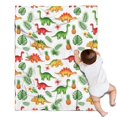 thumbnail image 1 of White Cartoon Dinosaurs Pineapples Pattern Blanket,Comfortable Soft Flannel Throw Blanket,All Season,Warm Lightweight Blankets for Sofa Bed Couch Living Room Chair,30"x40", 1 of 4