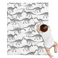 thumbnail image 1 of White Cartoon Dinosaurs Skeletons Pattern Blanket,Comfortable Soft Flannel Throw Blanket,All Season,Warm Lightweight Blankets for Sofa Bed Couch Living Room Chair,30"x40", 1 of 4