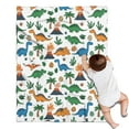 thumbnail image 1 of White Cartoon Dinosaurs Volcanoes Pattern Blanket,Comfortable Soft Flannel Throw Blanket,All Season,Warm Lightweight Blankets for Sofa Bed Couch Living Room Chair,30"x40", 1 of 4