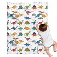 thumbnail image 1 of White Cartoon Fantasy Dinosaurs Pattern Blanket,Comfortable Soft Flannel Throw Blanket,All Season,Warm Lightweight Blankets for Sofa Bed Couch Living Room Chair,30"x40", 1 of 4