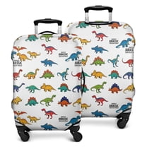 White Cartoon Fantasy Dinosaurs Pattern Luggage Cover Fashion Suitcase Cover Baggage Covers Fit 25-28 Inch Luggage (Go Travel)