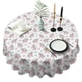 thumbnail image 1 of White Cartoon Pink Winged Unicorn Cloud Pattern Round Tablecloth 60"x60",Wrinkle Wipeable Table Cloth for Kitchen Dining Room Picnic Patio Party, 1 of 6