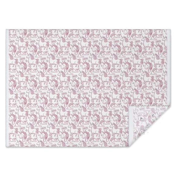 White Cartoon Unicorn Cloud Pattern Rectangle Tablecloth 60"x84",Waterproof Polyester Rectangle Table Cloth, Wipeable Spillproof Polyester Tablecloth for Dining, Camping, Indoor and Outdoor