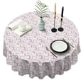thumbnail image 1 of White Cartoon Unicorn Cloud Pattern Round Tablecloth 60"x60",Wrinkle Wipeable Table Cloth for Kitchen Dining Room Picnic Patio Party, 1 of 6