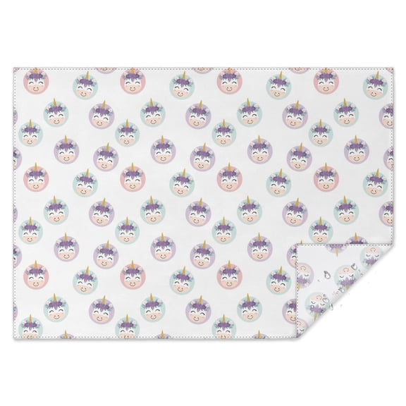 White Cartoon Unicorn Face Pattern Rectangle Tablecloth 60"x84",Waterproof Polyester Rectangle Table Cloth, Wipeable Spillproof Polyester Tablecloth for Dining, Camping, Indoor and Outdoor