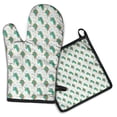 thumbnail image 1 of White Cartoon Unicorn Heart Star Pattern Kitchen Oven Mitt and Pot Holder Sets 2 Pcs for Baking, Cooking and Grilling, Heat Resistant Up To 392 °F, 1 of 7