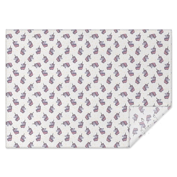 White Cartoon Unicorn Pattern Rectangle Tablecloth 60"x84",Waterproof Polyester Rectangle Table Cloth, Wipeable Spillproof Polyester Tablecloth for Dining, Camping, Indoor and Outdoor