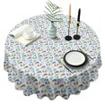 thumbnail image 1 of White Cartoon Unicorn Rainbow Heart Star Pattern Round Tablecloth 60"x60",Wrinkle Wipeable Table Cloth for Kitchen Dining Room Picnic Patio Party, 1 of 6