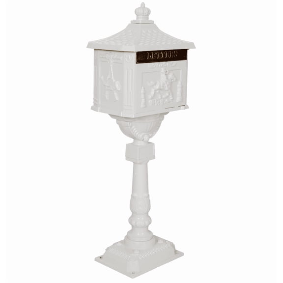 White Cast Aluminum Mailbox - Secure Postal Box