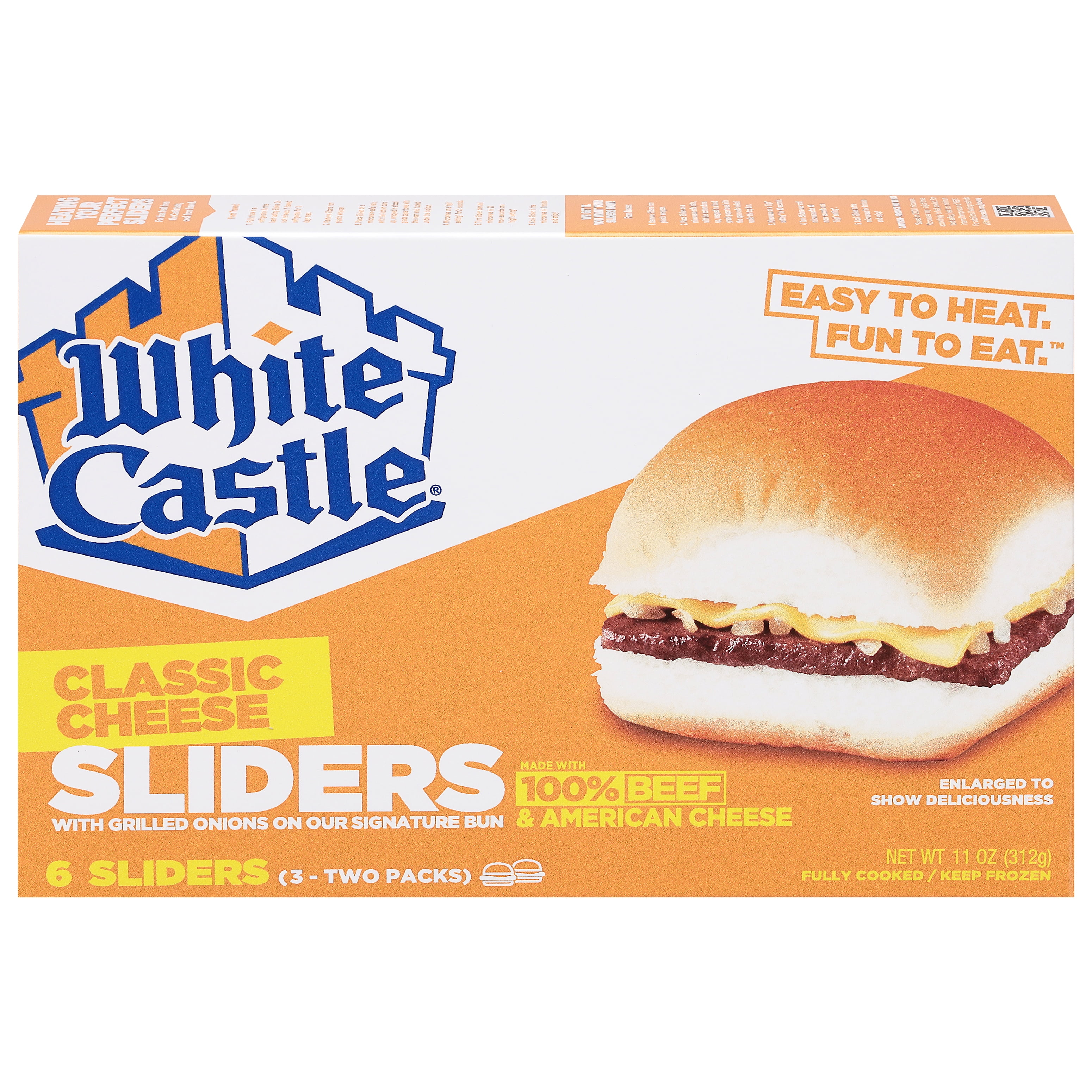 White Castle Classic Cheese Sliders, 11 oz, 6 Count (Frozen)