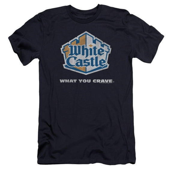 White Castle - Distressed Logo - Premium Slim Fit Short Sleeve Shirt - Large