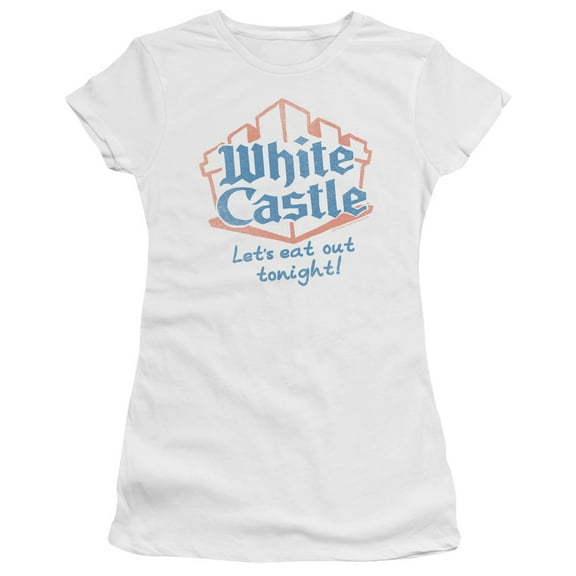 White Castle Lets Eat S/S Junior Women's T-Shirt Sheer White