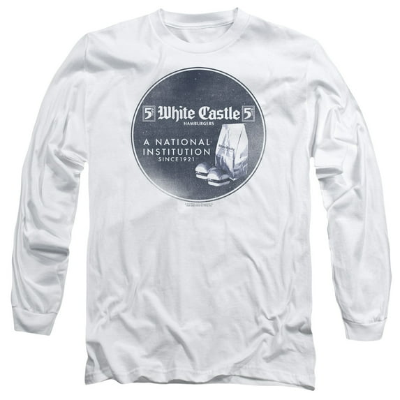 White Castle National Institution Long Sleeve T-Shirt Adult 18/1 White