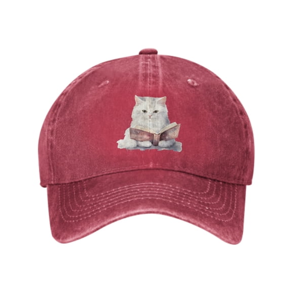 White Cat Baseball Caps for Men Women Adjustable Casual Trucker Hats for Fishing Outdoor Activities Fashion Hats