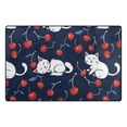 thumbnail image 1 of White Cat Cherry Pattern Memory Foam Area Rug 60"x39" Non Slip, Absorbent, Fade Proof for Living Room, Bedroom, Office, 1 of 7