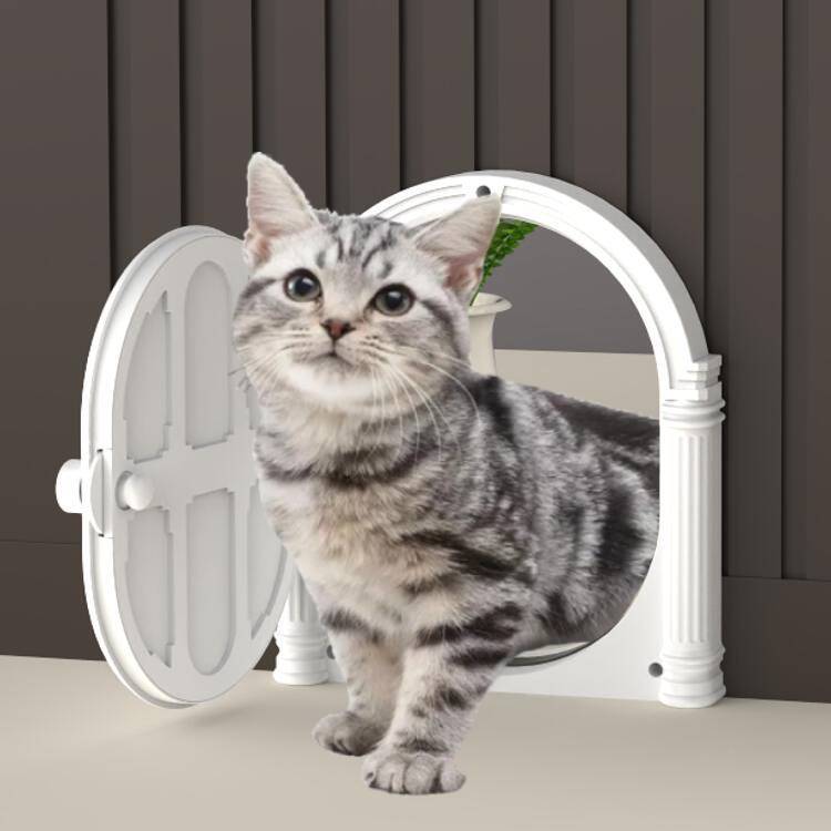 White Cat Door Interior Door, NoFlap Cat Door Interior Door for