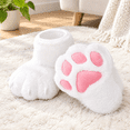 White Cat Fursuit Paw Shoes with Plastic Claws, Adult Costume Accessory ...