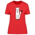 thumbnail image 1 of White Cat In Scandinavian Style T-Shirt Women -Image by Shutterstock, Female XX-Large, 1 of 2