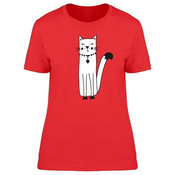 White Cat In Scandinavian Style T-Shirt Women -Image by Shutterstock, Female XX-Large