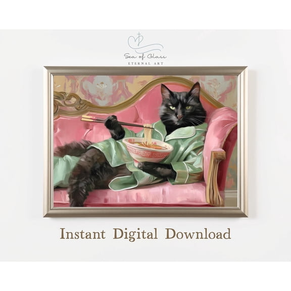 White Cat Memorial Portrait: Pet Loss Sympathy Poster Art Print Home Decor Warm Present Vintage UNFRAMED Poster Size 8x12