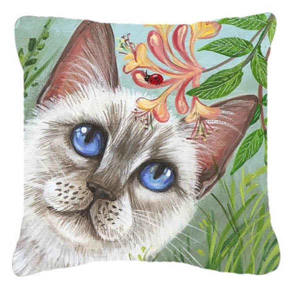 White Cat Saphire Eyes Canvas Decorative Pillow