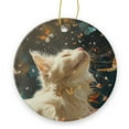 thumbnail image 1 of White Cat Surrounded By Butterflies of Fantasy Art - Christmas Ornament Xmas Keepsake Ceramic Ornaments Holiday Decorations for Tree Christmas Gift Ideas 2.95in, 1 of 6