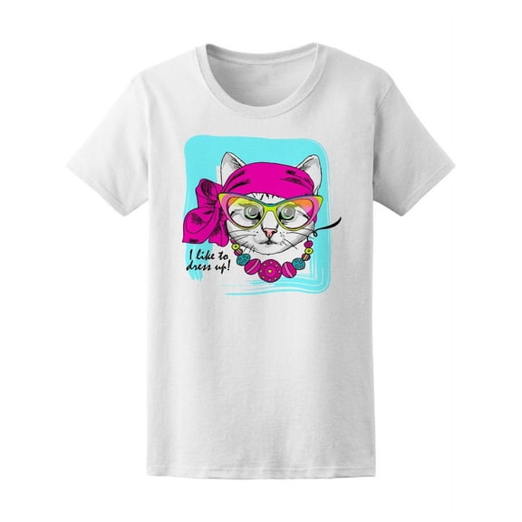 White Cat With Necklace T-Shirt Women -Image by Shutterstock, Female Medium