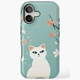 thumbnail image 1 of White Cat in a Midnight Garden Print iPhone Case 17 to 11 Pro Max, 1 of 2