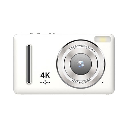 White Digital Camera 2.4 Inch Screen Ccd Student Camera 1080P 64Mp 18X Digital Zoom Portable Kids Gift White