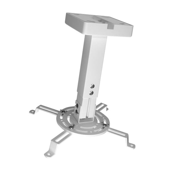 White Ceiling Projector Ceiling Mount Brackets With Rotatable Head And Double Slide For Viewing