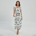 thumbnail image 1 of White Celtic Trinity Knot Symbol Printed Short Sleeve Maxi Dress, Irish St. Patrick'S Day Fashion Summer Maxi Dress For Women, 1 of 4