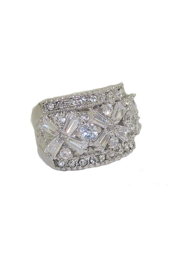 White Center Cubic Zironia & white wholesale crystal ring