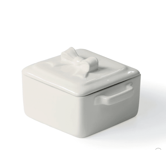 White Ceramic Bakeware Dish, Rectangular Stoneware Baking Dish 21.33 oz