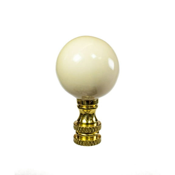 White Ceramic Ball Finial Antique 1.2"h