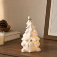 thumbnail image 1 of White Ceramic Christmas Tree with Design and Warm Glow, for Home Tabletop, Christmas Decoration, 1 of 5