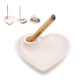 thumbnail image 1 of White Ceramic Heart-Shaped Incense Burner Holder for Palo Santo Stick, White Sage, Joss Sticks, Cone Incense, Candlesticks, 1 of 8
