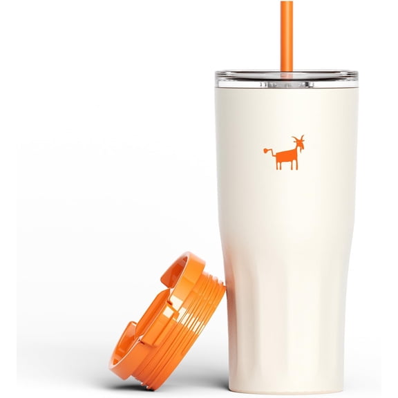 White Ceramic-Lined Stainless Steel 21 oz Travel Tumbler with Leak-Proof Lid  Thermal Insulated for Hot and Cold Beverages