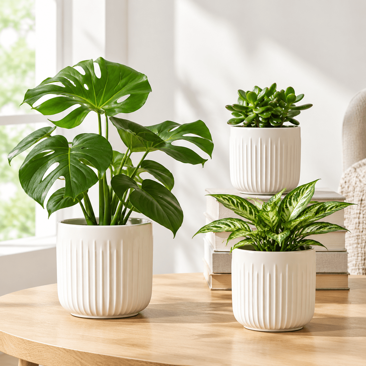 White Baby Python Snakes White Ceramic Planter Set 3 Piece Indoor Pots With Drainholes For Snake ...