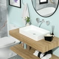 thumbnail image 1 of White Ceramic Rectangular Bathroom Sink 24x16 - Elegant & Long-wearing Quality Sleek Contemporary Style, 1 of 6