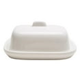 thumbnail image 1 of White Ceramic Reinforced Porcelain Square Shaped European Pure White Ribbon Covered Porcelain Butter Plate Butter Dish Western Hotel Tableware, 1 of 6